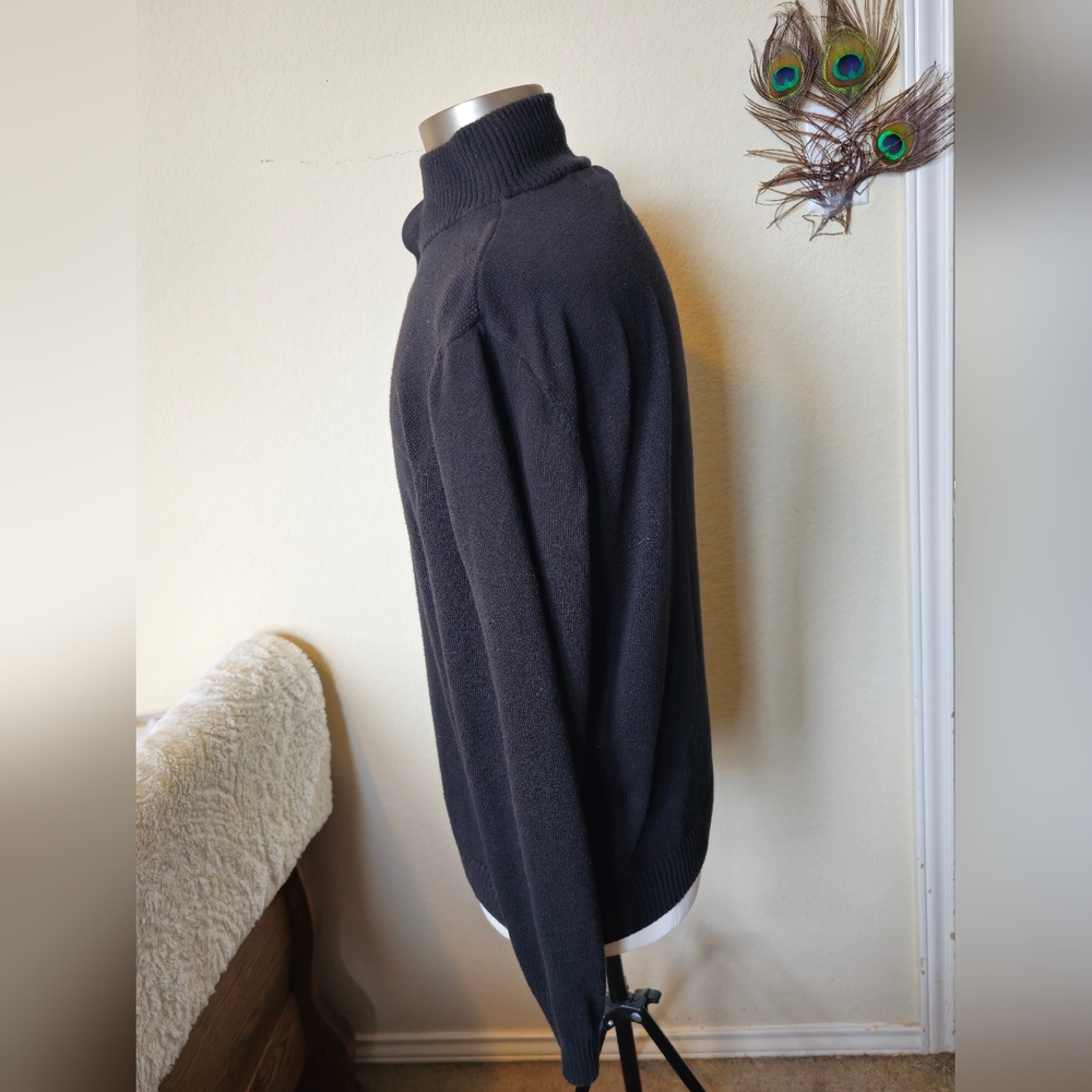 SunRiver Men's Black half turtle neck Sweater 🖤 (Large) 🖤 - Picture 3 of 16